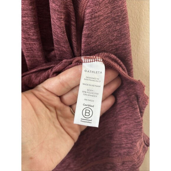 Athleta Women’s Burgundy Oversized Crop Hoodie Sweatshirt XS - Picture 3 of 7